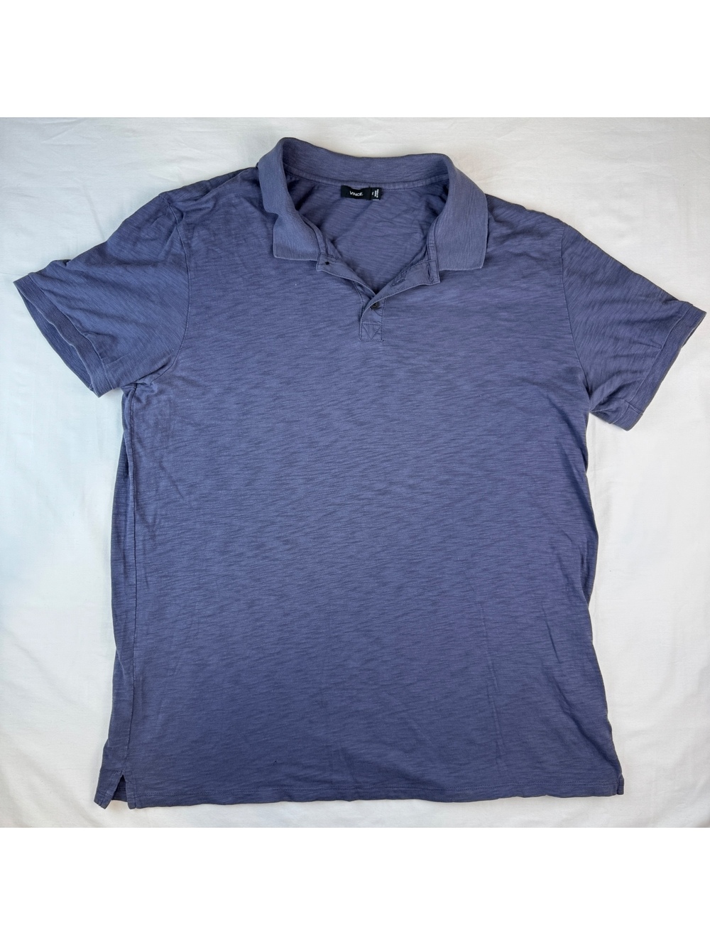 Vince Men's Blue 100% Cotton Polo Shirt XL Luxury *tiny hole